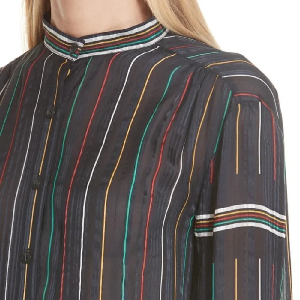 Rag & Bone‎ multi color Long Sleeve Silk To…
